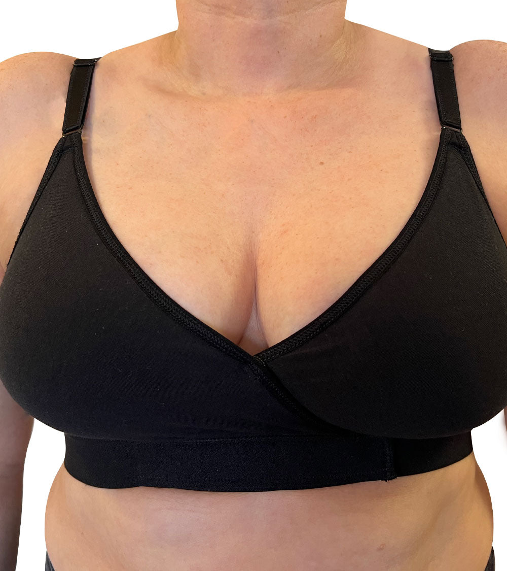 Easy-On Velcro Closure Bra Black Style #1016 Black
