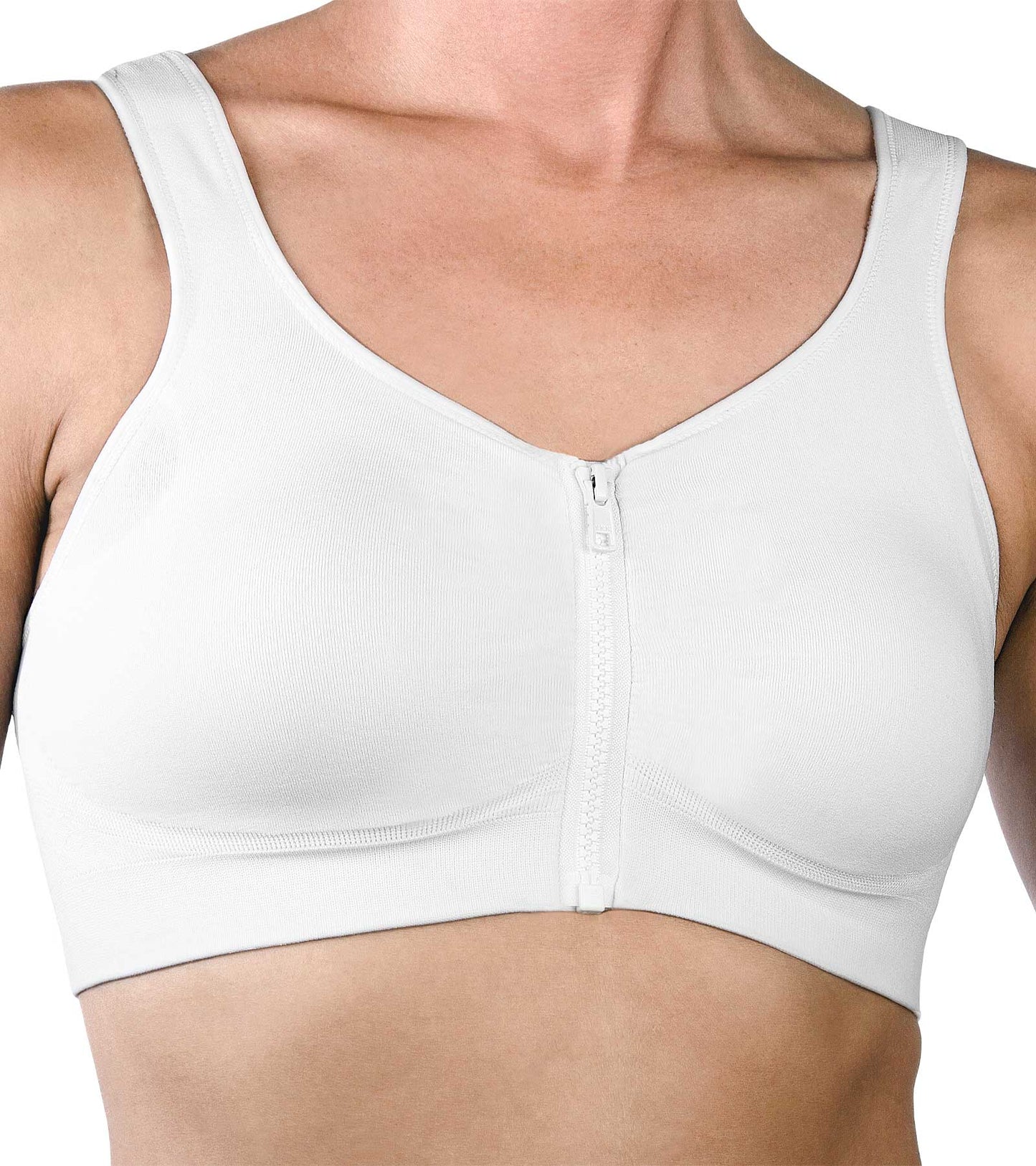 Seamless Zipper Bra #1008 - White