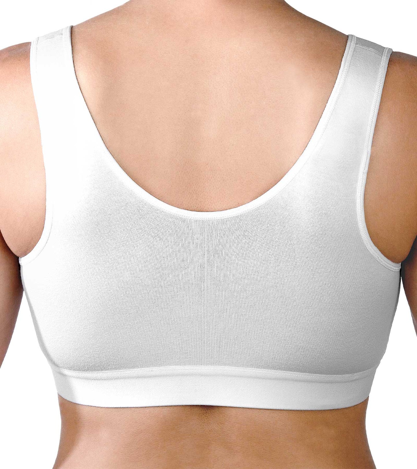 Easy Open Velcro Front Closure Bra, #1009 White